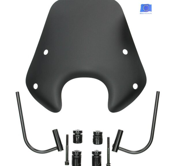windscherm Regia met bevestigingsset laag (made in EU) 30cm zwart mat zip2000