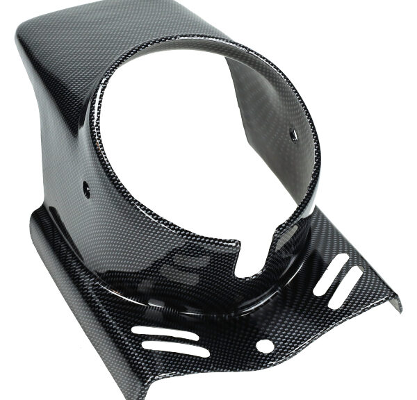 Koplamp spoiler rond carbon look — geschikt voor Puch Maxi