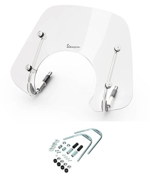 windscherm Piaggio origineel met bevestigingsset laag euro-5 2022/2023 helder gts 300 1b010107