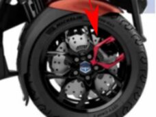 sticker Piaggio origineel voorwiel Piaggio rood mp3