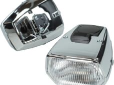 koplamp DMP + schakelaar vierkant 115mm chroom puch maxi