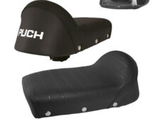 Buddyseat kort met opdruk sport zwart — geschikt voor Puch Maxi