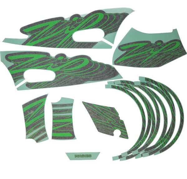 stickerset Piaggio origineel special edition zwart/groen zip 4t [euro5] 2h005871