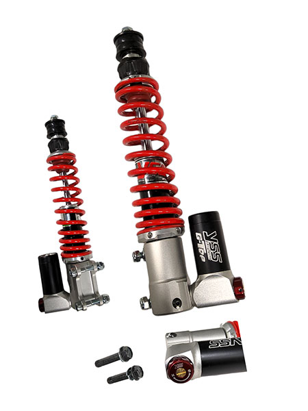 Schokbreker yss voorvork instelbaar G-Top v/a 2023 280mm zwart/rood GTS 125cc