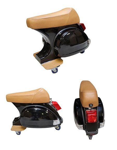barkruk vespa PK50 zwart/bruin