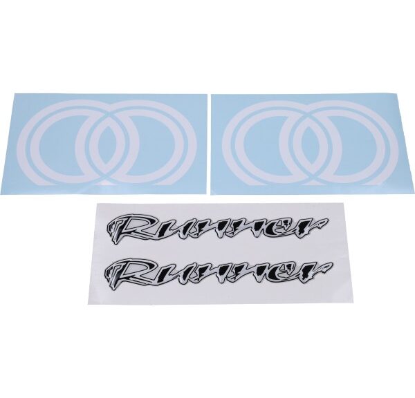 stickerset 3d zwart/grijs 4-delig gilera runner
