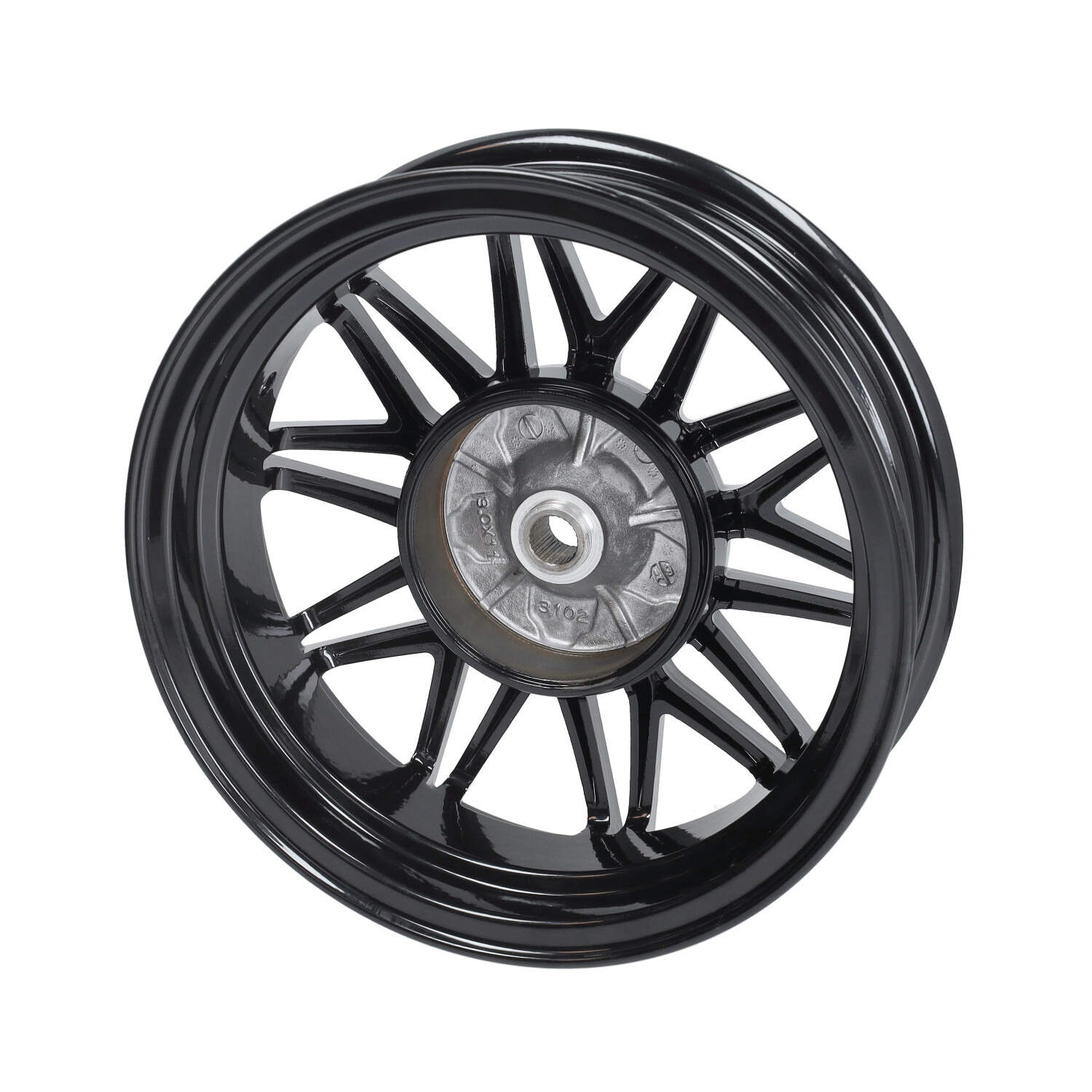 Wielset Fast Arrow Pro 11 En 12 Inch Wiel + Oversized Remschijfset Zwart Glans Piaggio, Zip2000, Zip 2t , Zip 4t - Afbeelding 5