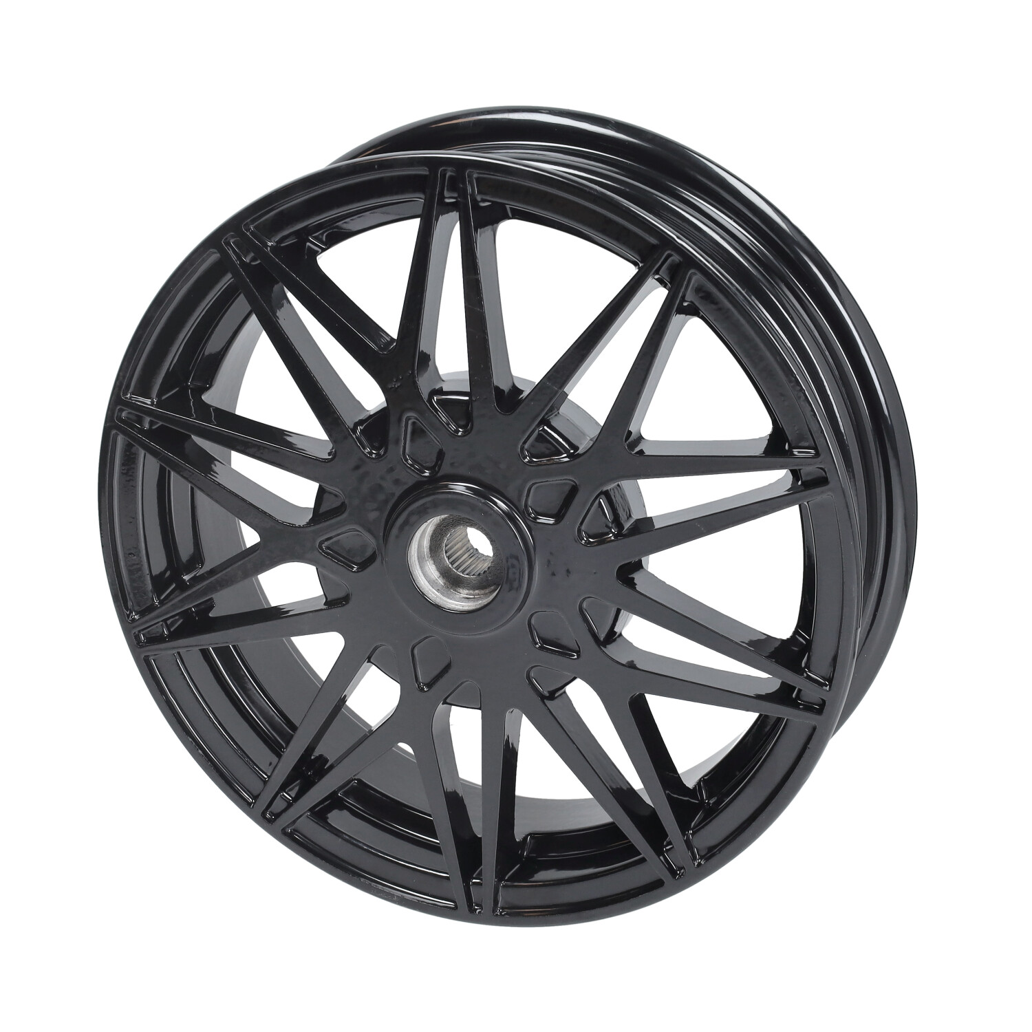 Wielset Fast Arrow Pro 11 En 12 Inch Wiel + Oversized Remschijfset Zwart Glans Piaggio, Zip2000, Zip 2t , Zip 4t - Afbeelding 6
