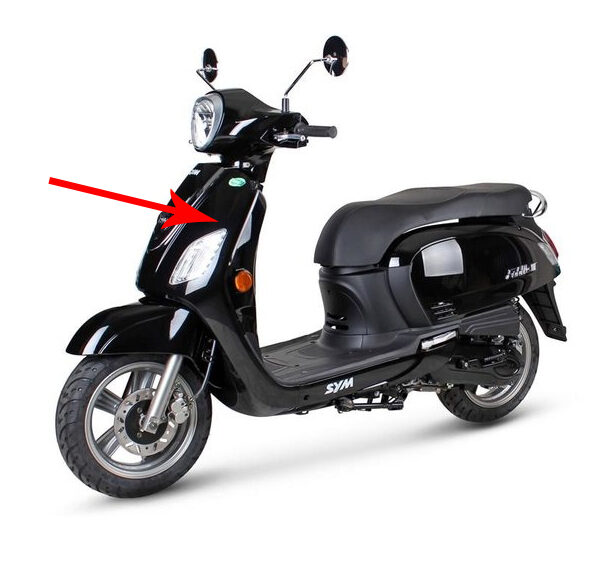 Voorscherm Sym origineel zwart — geschikt voor Sym Fiddle 3 64301-xfa-000-kg