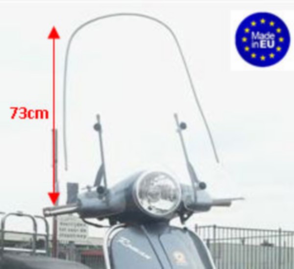 windscherm Regia met bevestigingsset hoog ronde koplamp (made in EU) helder 73cm BTC Riva