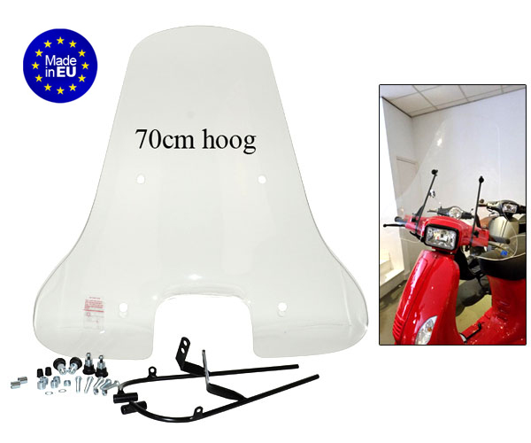 Windscherm Regia met bevestigingsset hoog vierkante koplamp 70cm helder — geschikt voor AGM