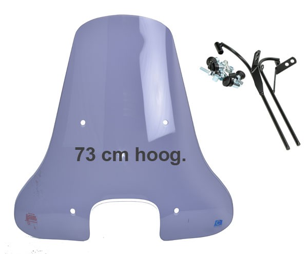 windscherm Regia met bevestigingsset hoog vierkante koplamp (made in EU) 73cm smoke agm VX50s