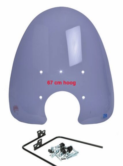 windscherm Regia met bevestigingsset hoog (made in EU) Grande retro 67cm smoke cello/allo