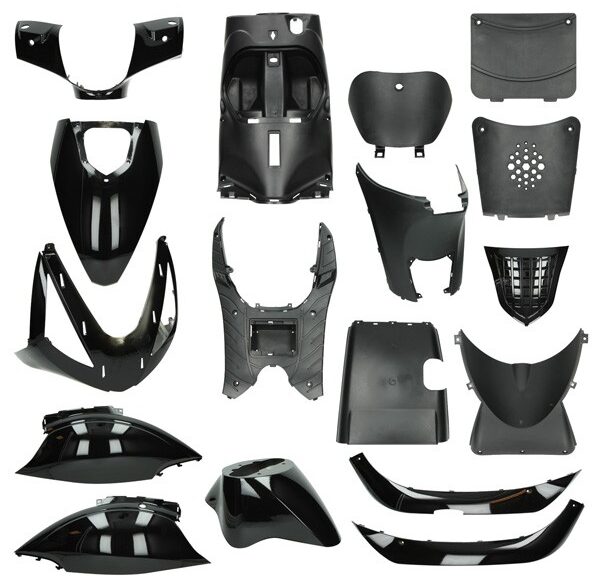 plaatwerkset (China scooter model zip) agm sp50 btc streetline zwart 17-delig