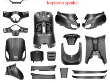 plaatwerkset (ronde+vierkante koplamp) zwart mat 18-delig agm VX50s