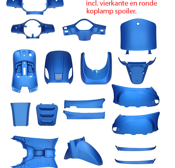 Plaatwerkset (ronde+vierkante koplamp) blauw mat — geschikt voor AGM vx50s