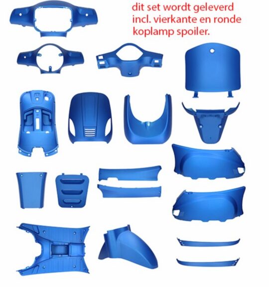 plaatwerkset (ronde+vierkante koplamp) blauw mat 18-delig agm VX50s