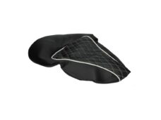 Buddydek Regia chesterfield zwart met witte bies fiddle 2