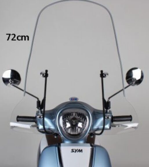 windscherm Sym origineel met bevestigingsset hoog 72cm helder fiddle 3 sy530-fi3-00l