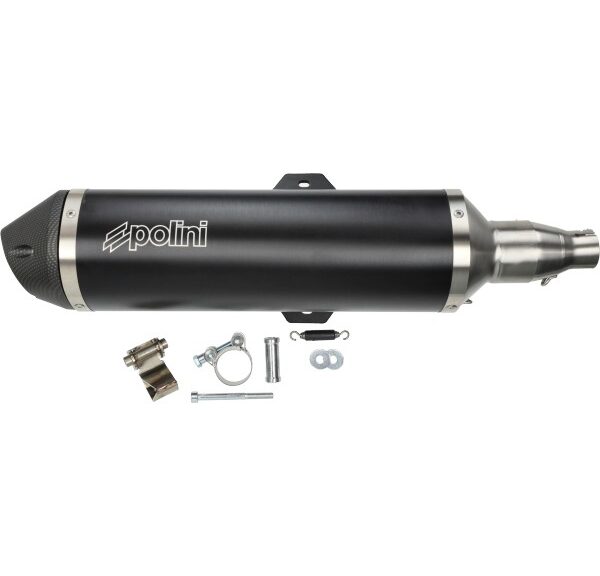 uitlaat polini euro-4 racing RVS piaggio zwart mp3 500cc 190.0065