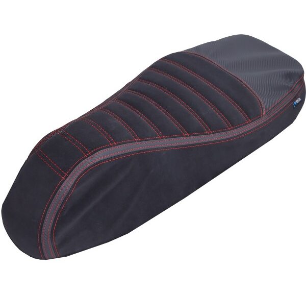 buddydek Regia alcantara streep Sport (made in EU) Vespa zwart/rood >2024 gts 125cc