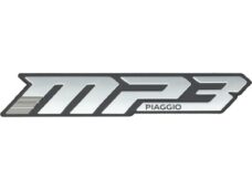 embleem Piaggio origineel woord [mp3] zijscherm euro-5/5+ chroom/zwart mp3 530 HPE