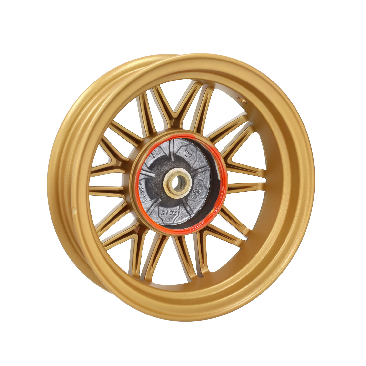 Wielset Fast Arrow Pro 11 En 12 Inch Wiel + Oversized Remschijfset Goud Piaggio, Zip 2t , Zip 4t, Zip2000 - Afbeelding 7