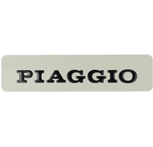 sticker woord [piaggio] metaal 115x28 mm zwart 182346