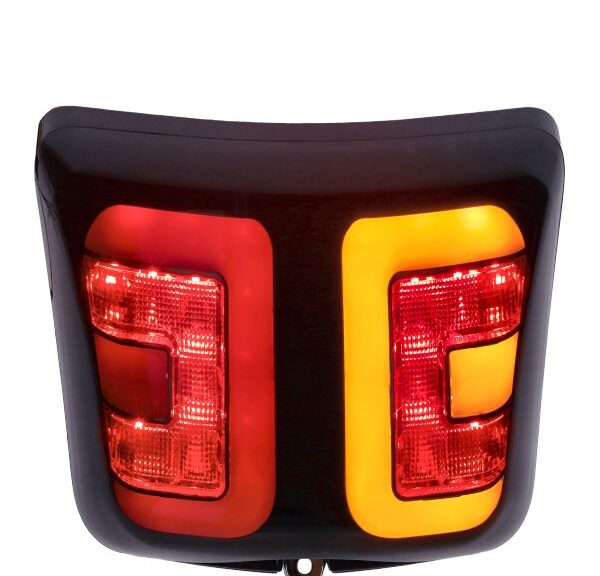 achterlicht Power1 led e-keur + raw tube glans zwart smoke gtv