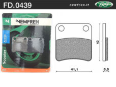 Remblokset Newfren handrem BMW C sport 650 ie 4T LC (euro 4) va2016