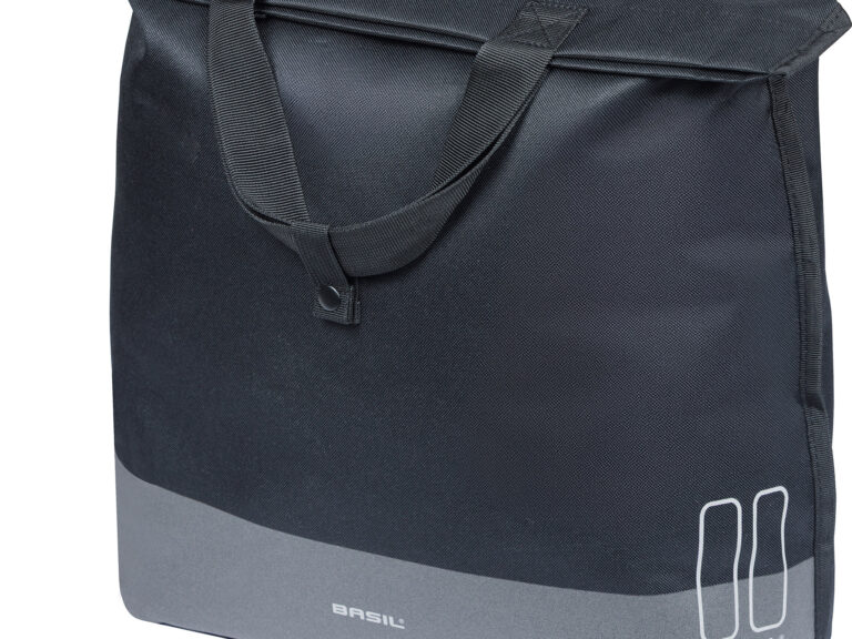 Basil shopper Mara Evo MIK Hooks 19l rPET zwart