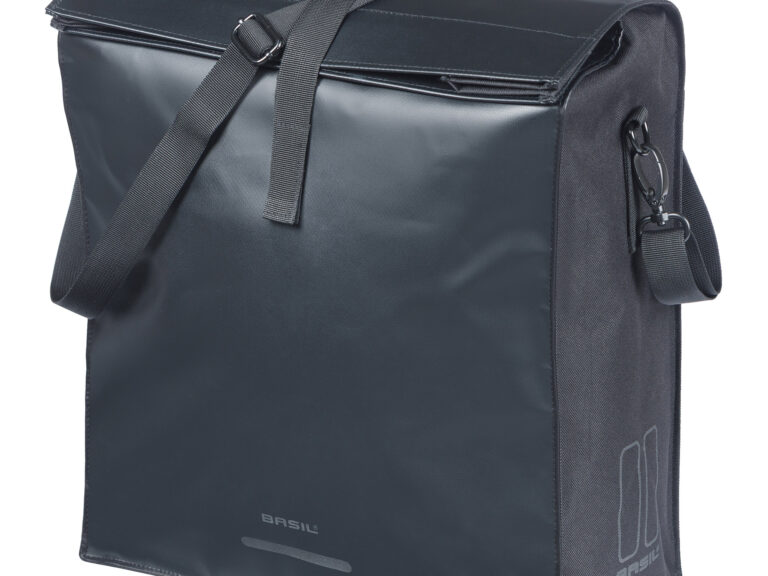 Basil enkele tas Urban Load Pro MIK Hooks 24l rPET zwart