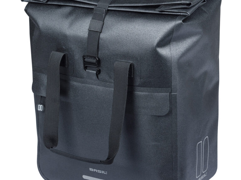 Basil shopper Urban Dry Neo MIK Hooks 26l rPET zwart