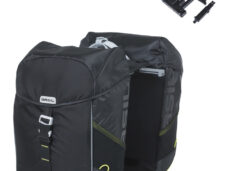 Basil dubbele tas Miles MIK 34l zwart/lime