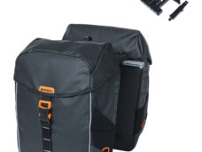 Basil dubbele tas Miles Tarpaulin MIK 34l zwart/oranje