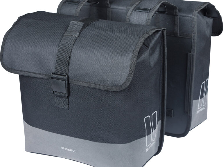 Basil dubbele tas Mara Evo 34l rPET zwart