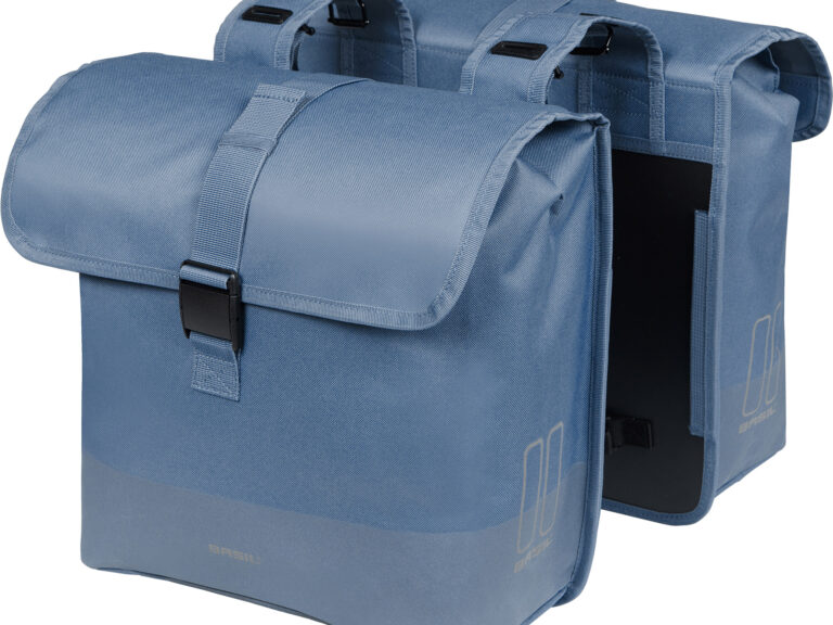 Basil dubbele tas Mara Evo 34l rPET blauw