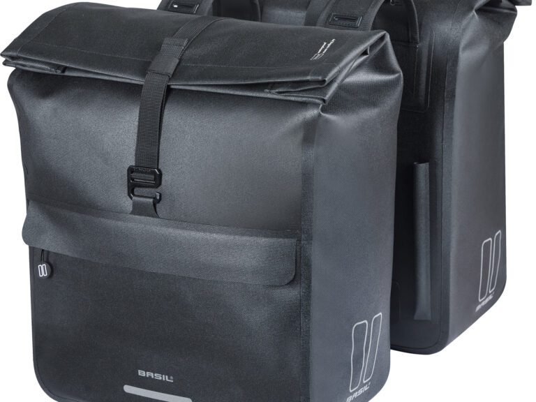 Basil dubbele tas Urban Dry Neo 52l rPET zwart