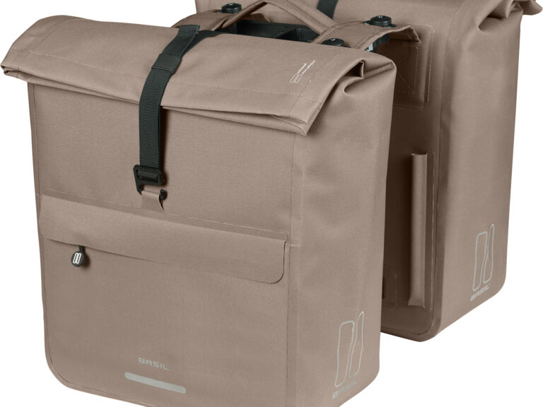 Basil dubbele tas Urban Dry Neo MIK 52l rPET bruin