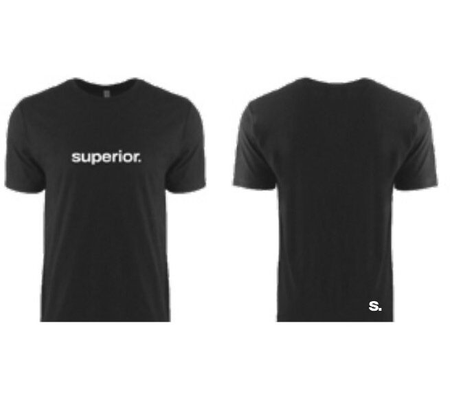 Superior T-shirt Logo maat M zwart
