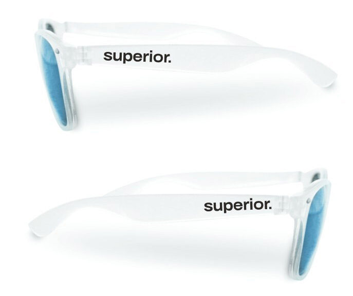 Superior zonnebril wit/blauw