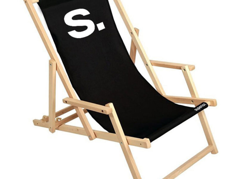 Superior strandstoel hout zwart