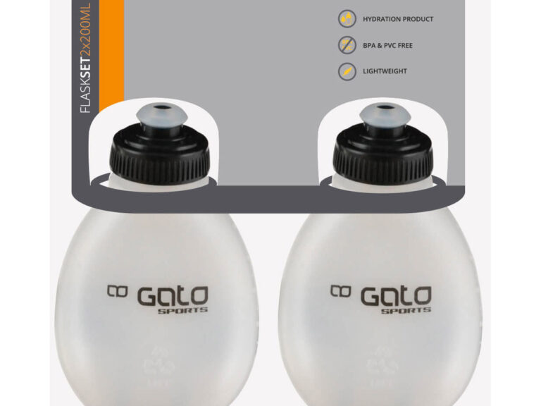 Gato drinkflessen set 2 stuks 200ml zwart/transparant