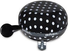 Basil Big Bell Polkadot 80mm ding dong black/white 50397