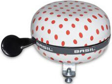 Basil Big Bell Polkadot 80mm ding dong white/red 50398