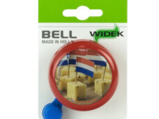 Widek bel Nederland op kaart rood met kaasblokjes