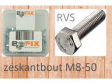 Bofix zeskantbout M8-50 RVS (12st)