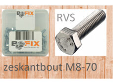 Bofix zeskantbout M8-70 RVS (12st)