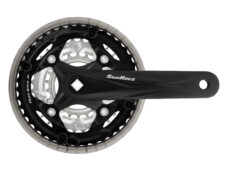 Sunrace crankstel FCM600 7/8v 42/32/22 170mm -3mm zw/zilv