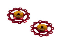 CEMA derailleurwieltjes RVS 9/10/11V alu rood